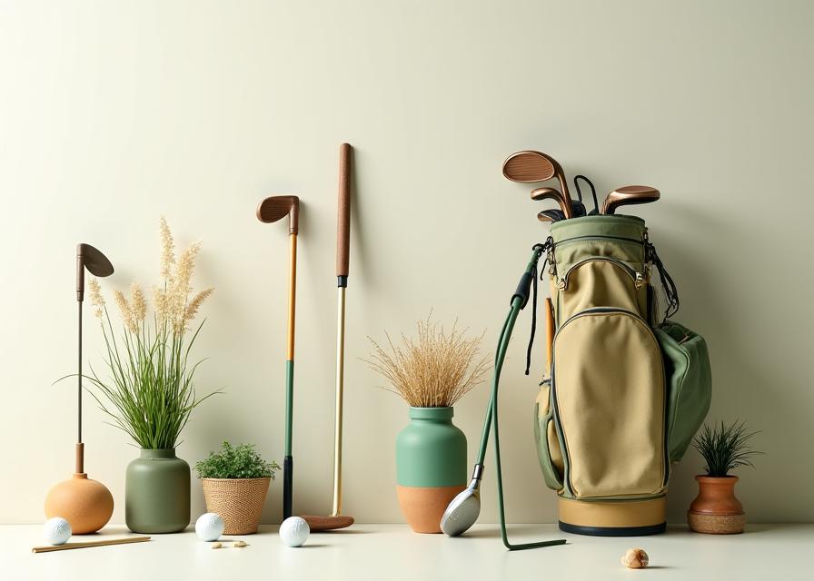 Sustainable golf gear including recycled bags and biodegradable balls